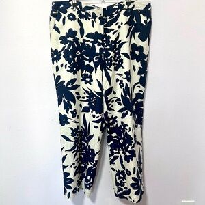 Soft Surroundings Black and White linen Floral Pants XL